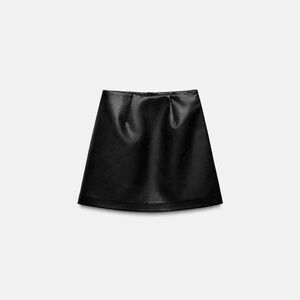 Zara Black Faux Leather Mini Skirt